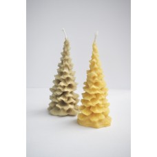 Natural beeswax candle - tree