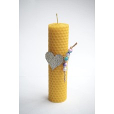 Natural candle handmade from honeycomb